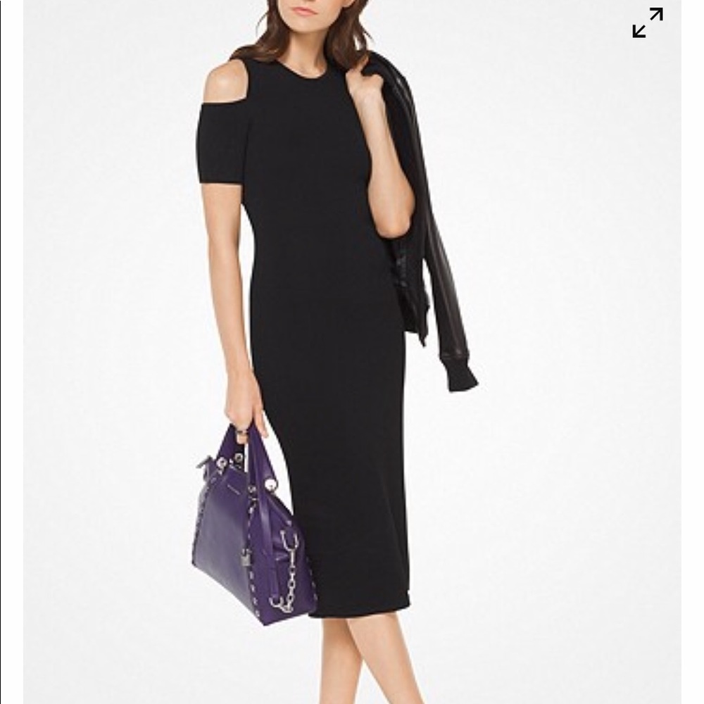 Stretch-Viscose Peekaboo Midi Dress